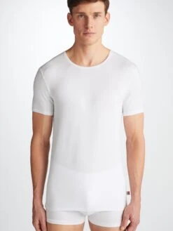 Men's Underwear T-Shirt Alex Micro Modal Stretch White -Derek Rose Shop 8007 ALEX001WHI 33305