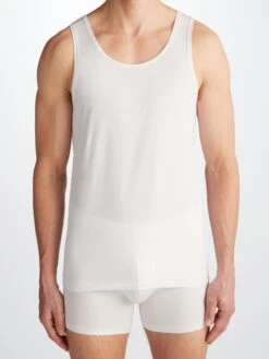 Men's Underwear Vest Jack Pima Cotton Stretch White 15 Men's Underwear Vest Jack Pima Cotton Stretch White -Derek Rose Shop 8045 JACK001WHI 33214