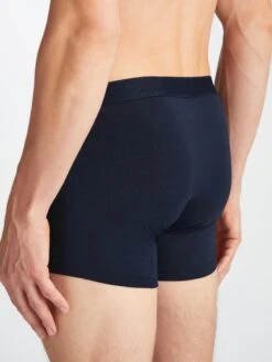 Men's Boxer Briefs Jack Pima Cotton Stretch Navy 13 Men's Boxer Briefs Jack Pima Cotton Stretch Navy -Derek Rose Shop 8565 JACK001NAV 36962