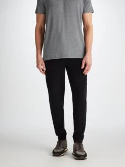 Men's Sweatpants Isaac Terry Cotton Black -Derek Rose Shop 9255 ISAA001BLA 36399