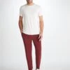 Men's Sweatpants Isaac Terry Cotton Burgundy -Derek Rose Shop 9255 ISAA001BUR 25113