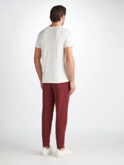 Men's Sweatpants Isaac Terry Cotton Burgundy -Derek Rose Shop 9255 ISAA001BUR 25130