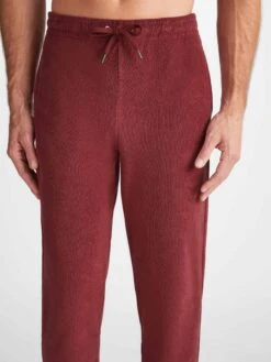 Men's Sweatpants Isaac Terry Cotton Burgundy -Derek Rose Shop 9255 ISAA001BUR 25175
