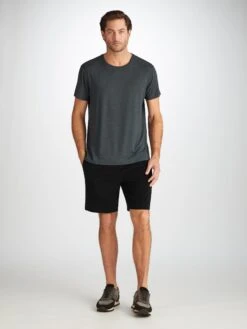 Men's Towelling Shorts Isaac Terry Cotton Black 11 Men's Towelling Shorts Isaac Terry Cotton Black -Derek Rose Shop 9305 ISAA001BLA 4677