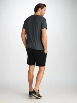 Men's Towelling Shorts Isaac Terry Cotton Black 12 Men's Towelling Shorts Isaac Terry Cotton Black -Derek Rose Shop 9305 ISAA001BLA 46771