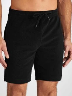 Men's Towelling Shorts Isaac Terry Cotton Black 13 Men's Towelling Shorts Isaac Terry Cotton Black -Derek Rose Shop 9305 ISAA001BLA 4729