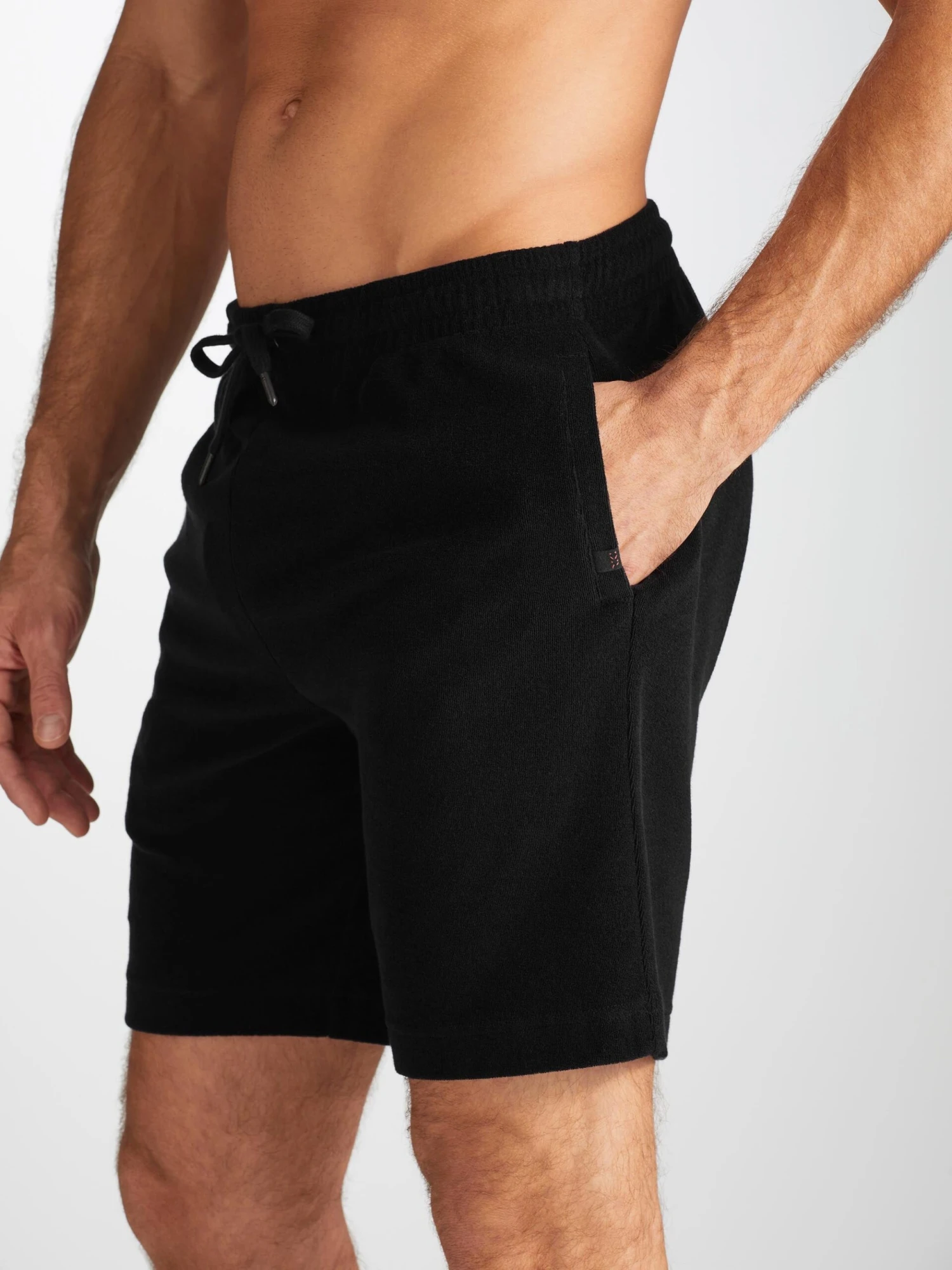 Men's Towelling Shorts Isaac Terry Cotton Black 9 Men's Towelling Shorts Isaac Terry Cotton Black - Image 7