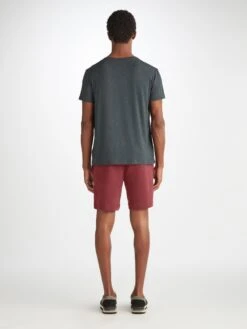 Men's Towelling Shorts Isaac Terry Cotton Burgundy 12 Men's Towelling Shorts Isaac Terry Cotton Burgundy -Derek Rose Shop 9305 ISAA001BUR 2001