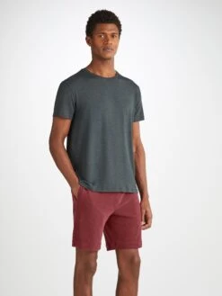 Men's Towelling Shorts Isaac Terry Cotton Burgundy