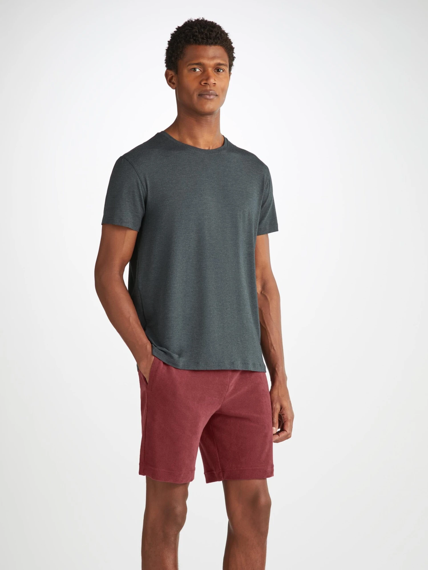 Men's Towelling Shorts Isaac Terry Cotton Burgundy 3 Men's Towelling Shorts Isaac Terry Cotton Burgundy