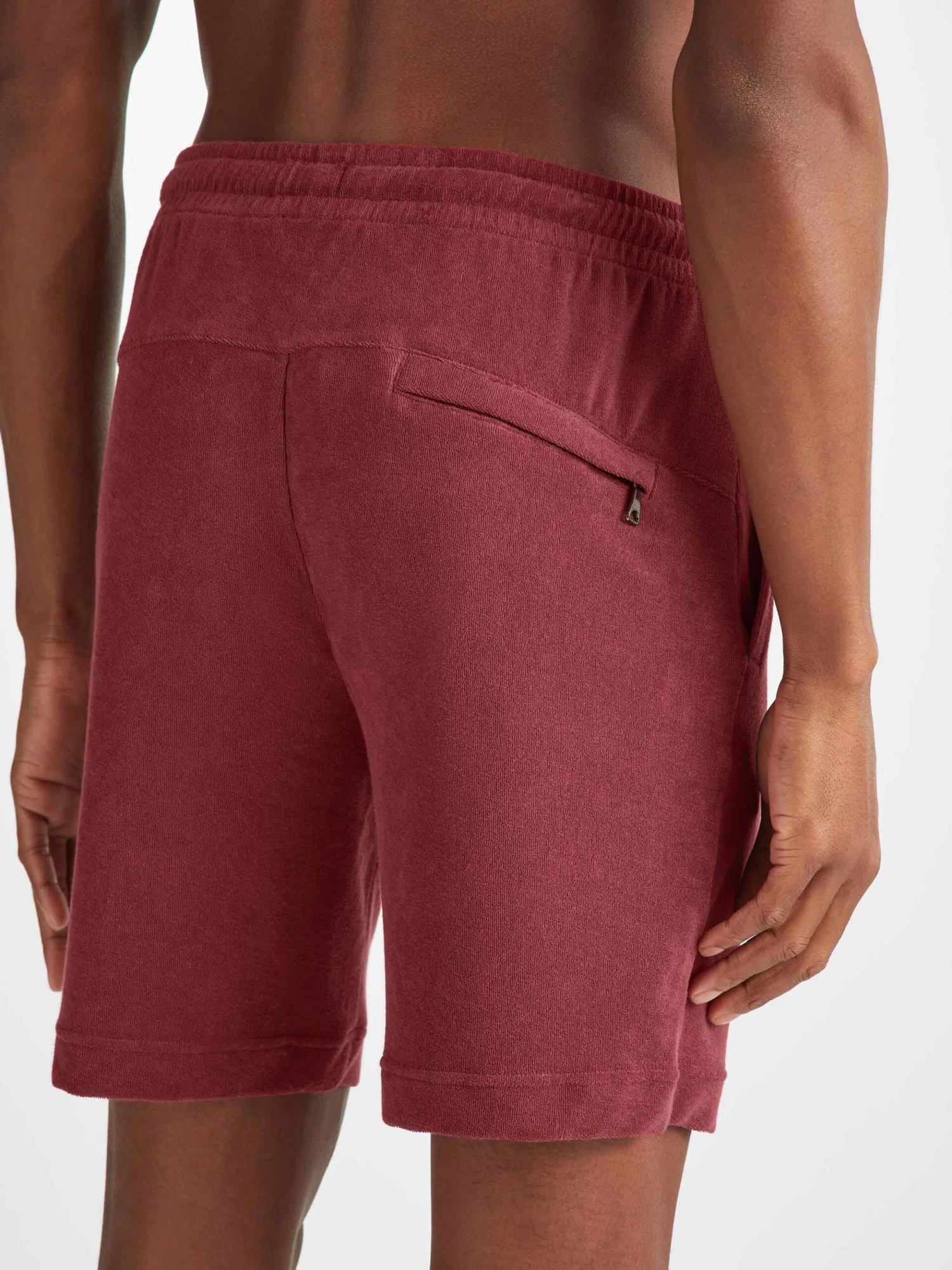 Men's Towelling Shorts Isaac Terry Cotton Burgundy 8 Men's Towelling Shorts Isaac Terry Cotton Burgundy - Image 6