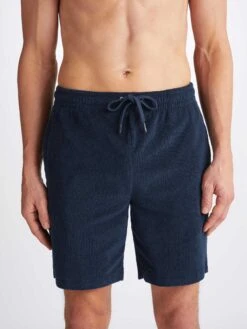 Men's Towelling Shorts Isaac Terry Cotton Navy -Derek Rose Shop 9305 ISAA001NAV 32519