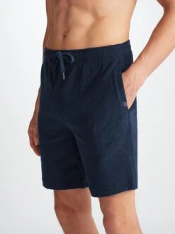Men's Towelling Shorts Isaac Terry Cotton Navy -Derek Rose Shop 9305 ISAA001NAV 32523