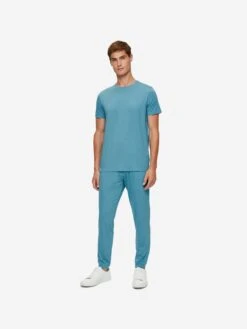Men's Track Pants Basel Micro Modal Stretch Harbour Blue 11 Men's Track Pants Basel Micro Modal Stretch Harbour Blue -Derek Rose Shop 9403 BASE014BLU 4029
