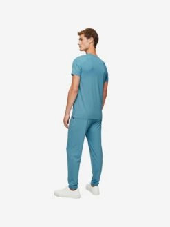 Men's Track Pants Basel Micro Modal Stretch Harbour Blue 12 Men's Track Pants Basel Micro Modal Stretch Harbour Blue -Derek Rose Shop 9403 BASE014BLU 4054