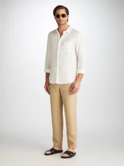 Men's Trousers Sydney Linen Sand 11 Men's Trousers Sydney Linen Sand -Derek Rose Shop 9800 SYDN001SAN 3532