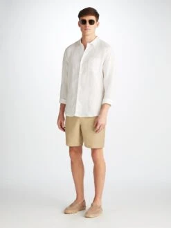 Men's Shorts Sydney Linen Sand -Derek Rose Shop 9810 SYDN001SAN 39459