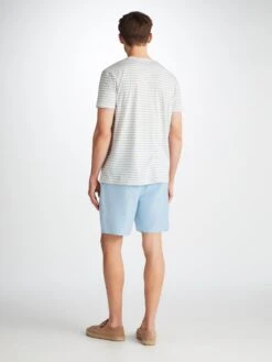 Men's Shorts Sydney 2 Linen Blue 12 Men's Shorts Sydney 2 Linen Blue -Derek Rose Shop 9810 SYDN002BLU 32023