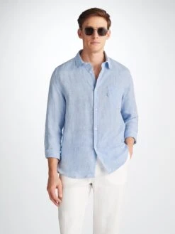 Men's Shirt Monaco Linen Blue