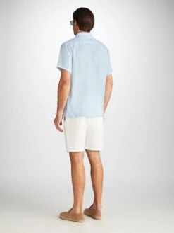 Men's Shirt Milan 24 Linen Blue -Derek Rose Shop 9825 MILA024BLU 2652