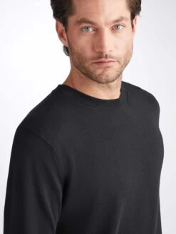 Men's Sweater Jacob Sea Island Cotton Black -Derek Rose Shop 9830 JACO002BLA 24683
