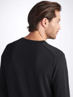 Men's Sweater Jacob Sea Island Cotton Black -Derek Rose Shop 9830 JACO002BLA 24691