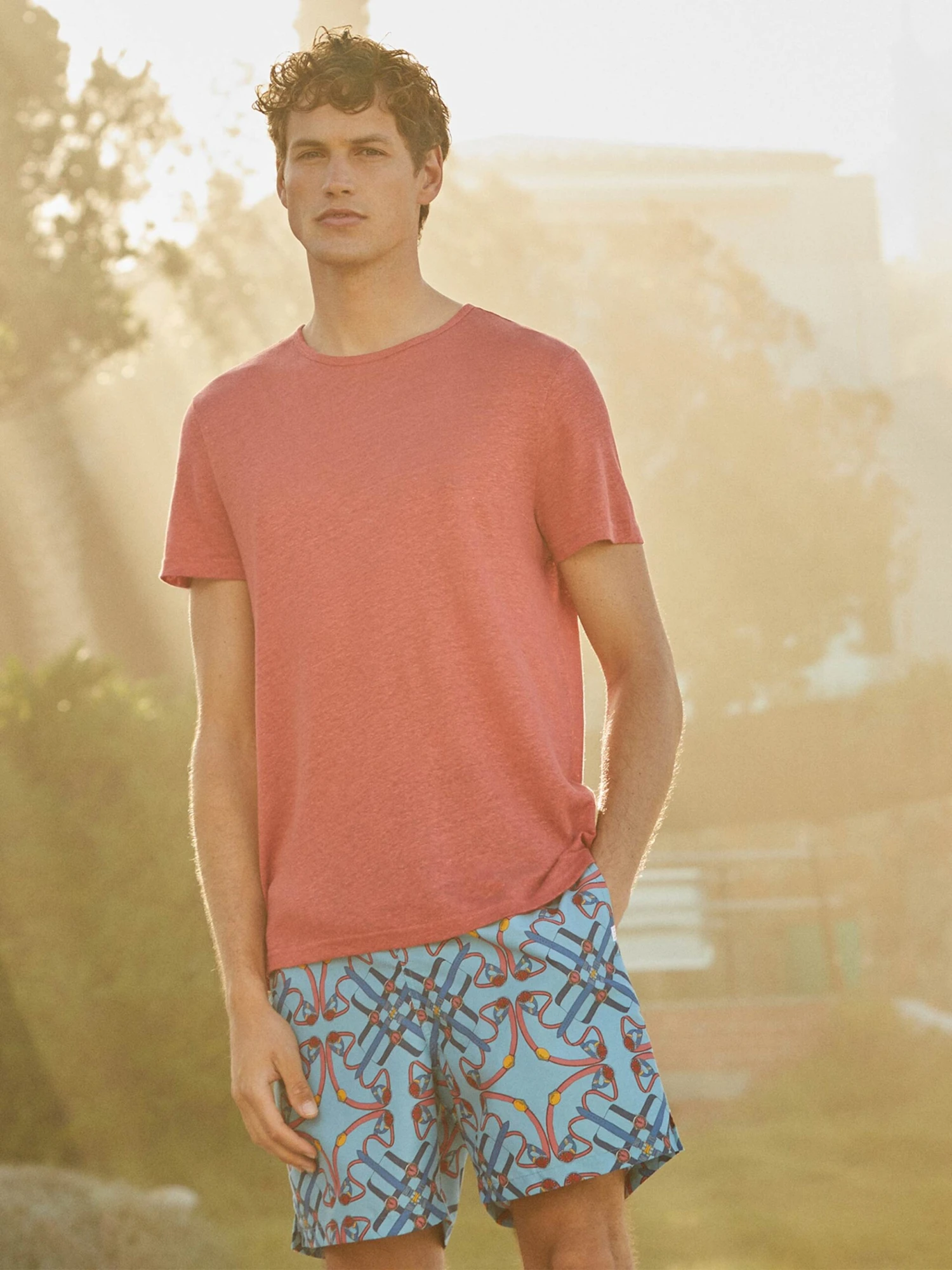 Men's T-Shirt Jordan Linen Soft Red 5 Men's T-Shirt Jordan Linen Soft Red - Image 3