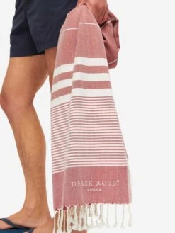 Hammam Towel Karinna Pure Cotton Red 13 Hammam Towel Karinna Pure Cotton Red -Derek Rose Shop Hammam Towel Karinna Cotton red waist