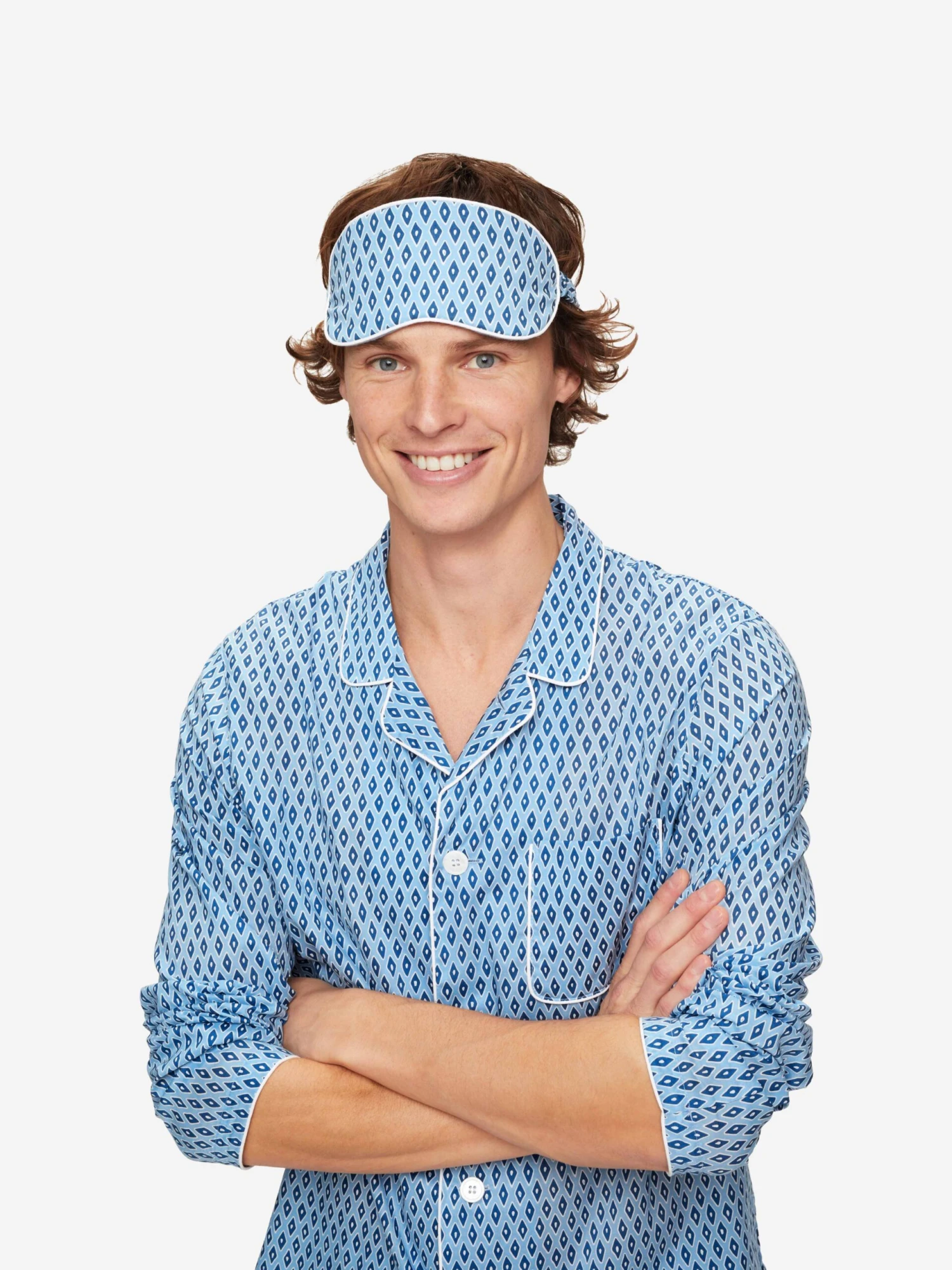 Eye Mask Nelson 87 Cotton Batiste Blue 5 Eye Mask Nelson 87 Cotton Batiste Blue - Image 3