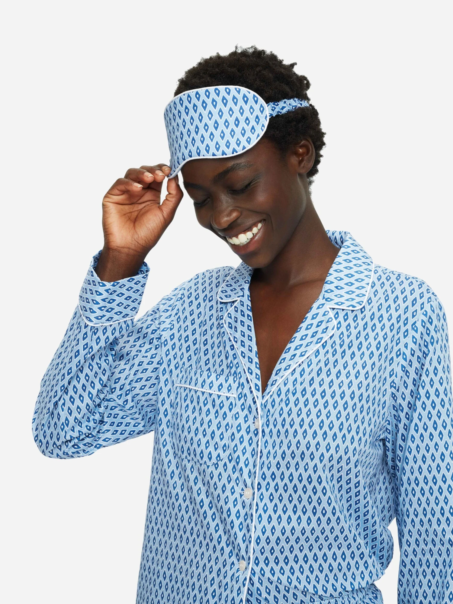 Eye Mask Nelson 87 Cotton Batiste Blue 3 Eye Mask Nelson 87 Cotton Batiste Blue