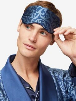 Eye Mask Verona 63 Silk Jacquard Navy