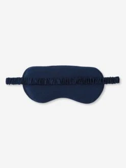 Eye Mask Verona 63 Silk Jacquard Navy -Derek Rose Shop eye mask verona 63 silk jacquard navy product back
