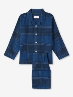 Derek Rose Shop -Derek Rose Shop kids pyjamas kelburn 27 brushed cotton navy product