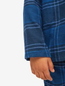 Kids' Pyjamas Kelburn 27 Brushed Cotton Navy -Derek Rose Shop kids pyjamas kelburn 27 brushed cotton navy sleeve