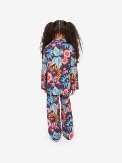 Kids' Pyjamas Ledbury 60 Cotton Batiste Navy -Derek Rose Shop kids pyjamas ledbury 60 cotton batiste navy girl back