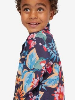 Kids' Pyjamas Ledbury 60 Cotton Batiste Navy -Derek Rose Shop kids pyjamas ledbury 60 cotton batiste navy shoulder