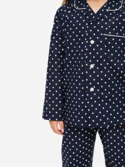 Kids' Pyjamas Plaza 60 Cotton Batiste Navy -Derek Rose Shop kids pyjamas plaza 60 cotton batiste navy sleeve