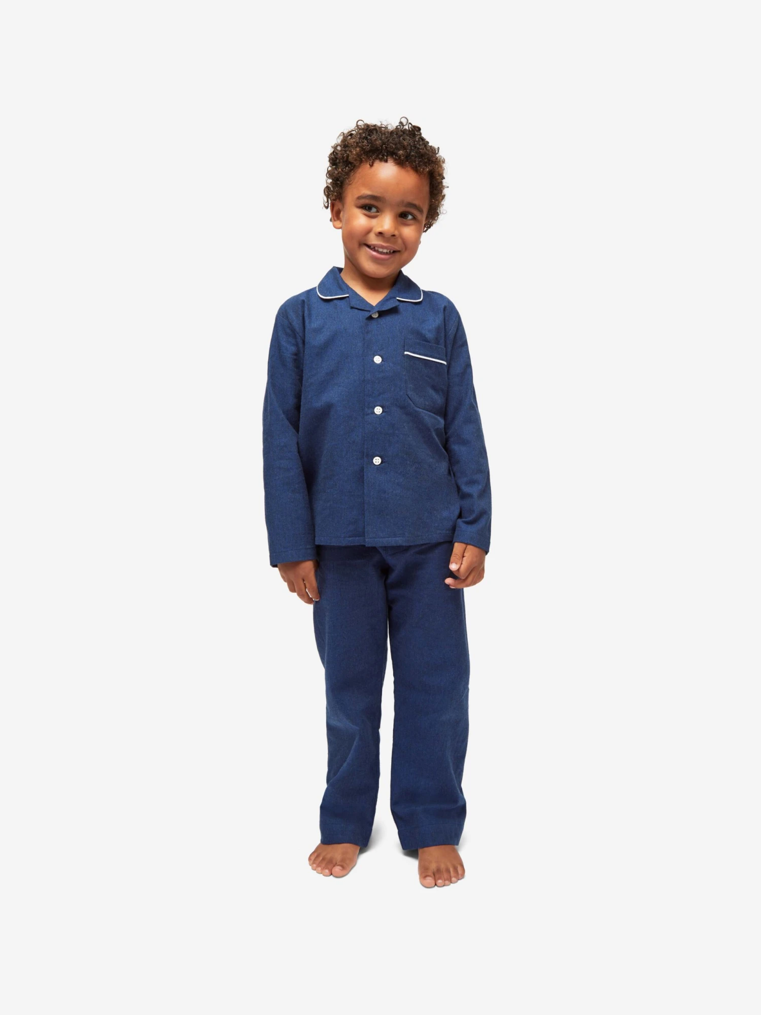 Kids' Pyjamas Balmoral 3 Brushed Cotton Navy 5 Kids' Pyjamas Balmoral 3 Brushed Cotton Navy - Image 3
