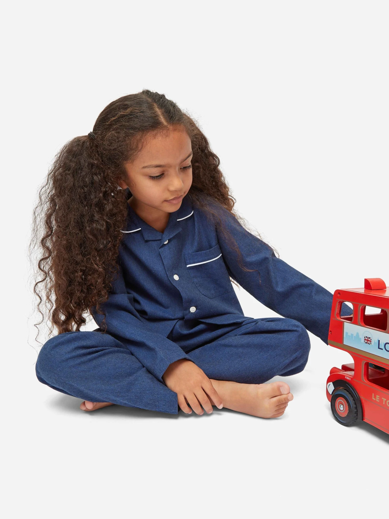 Kids' Pyjamas Balmoral 3 Brushed Cotton Navy 6 Kids' Pyjamas Balmoral 3 Brushed Cotton Navy - Image 4