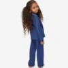 Kids' Pyjamas Lombard 6 Cotton Jacquard Navy -Derek Rose Shop kids pyjamas lombard 6 cotton jacquard navy girl creative
