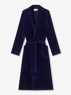 Derek Rose Shop -Derek Rose Shop mens bathrobe triton 10 cotton navy product
