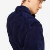 Men's Bathrobe Triton 10 Terry Cotton Navy -Derek Rose Shop mens bathrobe triton 10 cotton navy shoulder