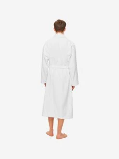Men's Bathrobe Triton 10 Terry Cotton White 13 Men's Bathrobe Triton 10 Terry Cotton White -Derek Rose Shop mens bathrobe triton 10 terry cotton white back