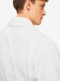 Men's Bathrobe Triton 10 Terry Cotton White 14 Men's Bathrobe Triton 10 Terry Cotton White -Derek Rose Shop mens bathrobe triton 10 terry cotton white back close up