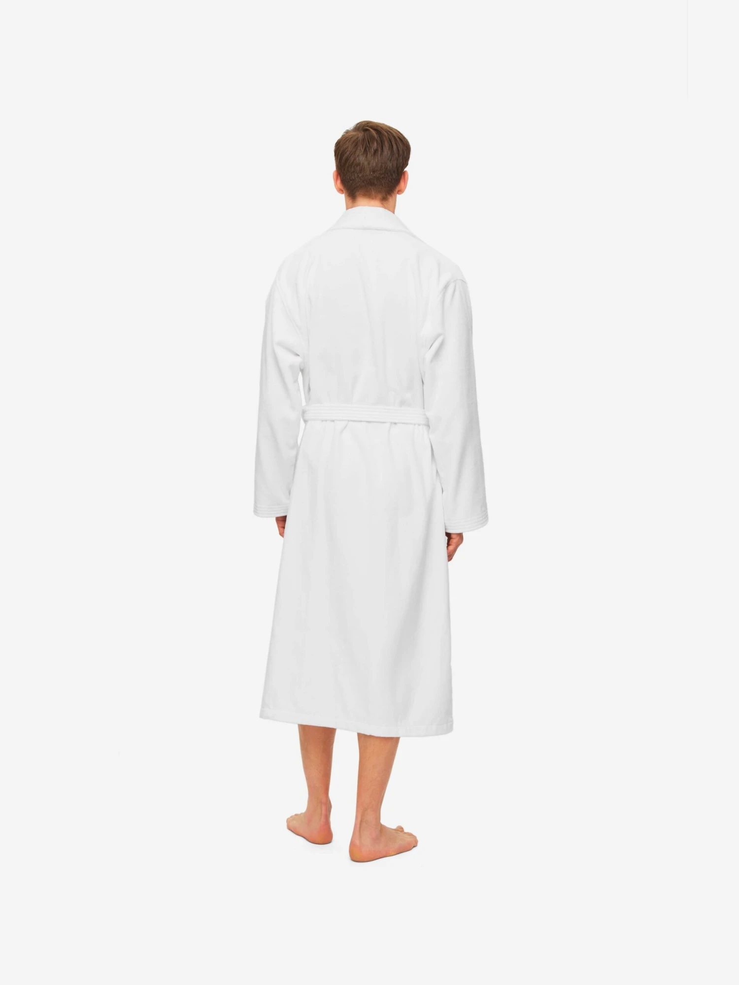 Men's Bathrobe Triton 10 Terry Cotton White 6 Men's Bathrobe Triton 10 Terry Cotton White - Image 4