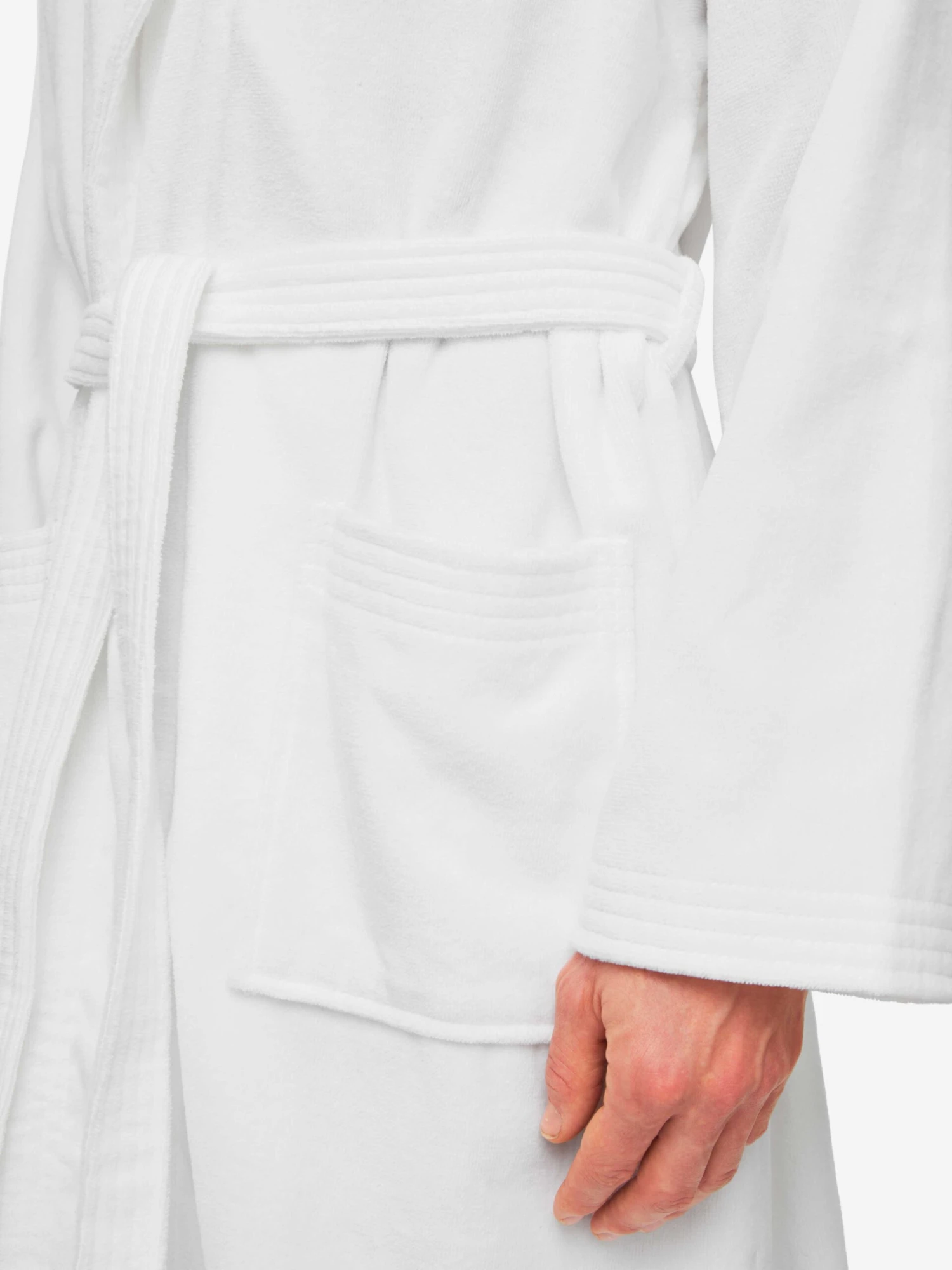 Men's Bathrobe Triton 10 Terry Cotton White 9 Men's Bathrobe Triton 10 Terry Cotton White - Image 7