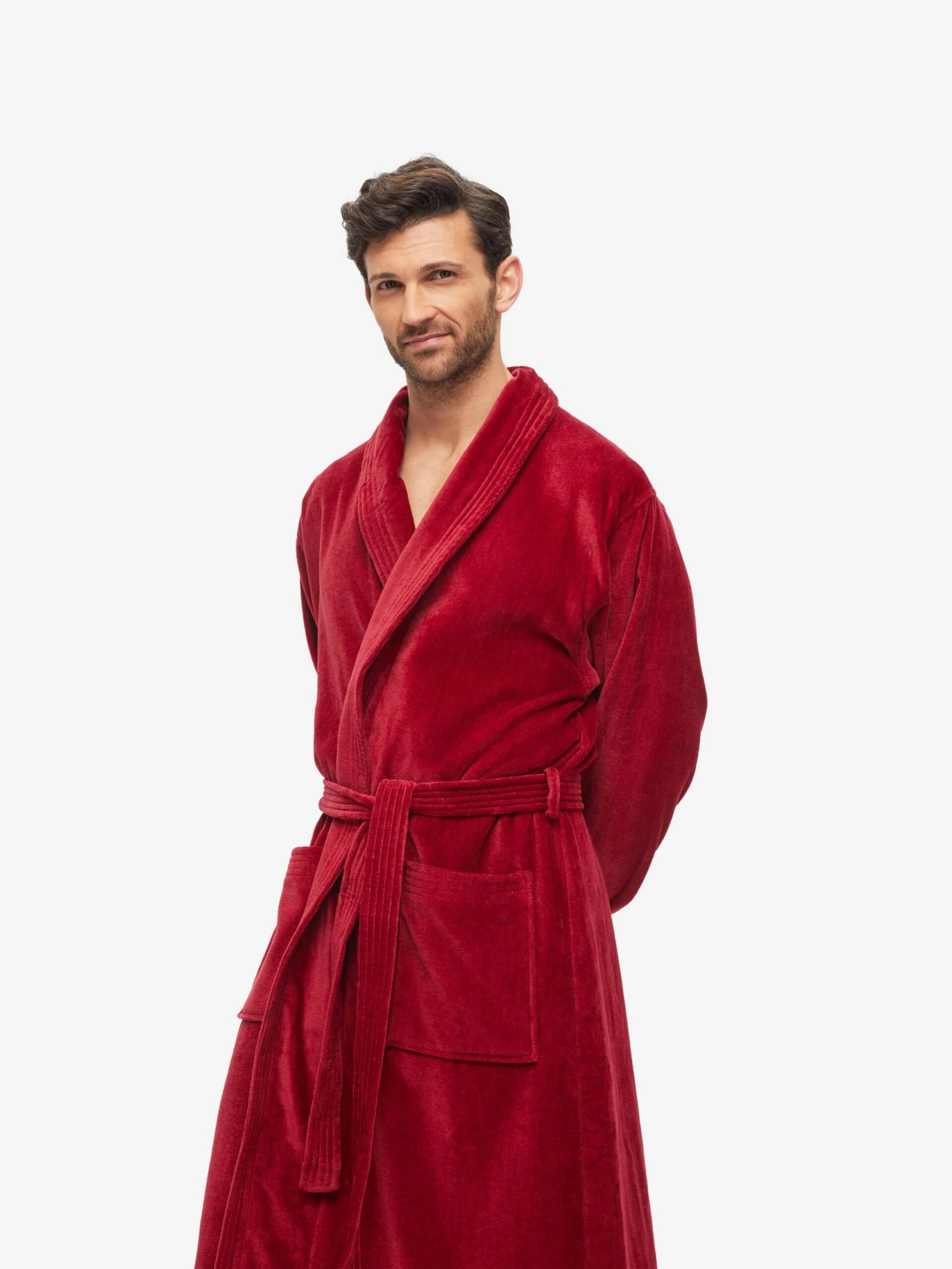 Men's Bathrobe Triton 10 Terry Cotton Wine 7 Men's Bathrobe Triton 10 Terry Cotton Wine - Image 5