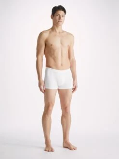 Men's Boxer Briefs Alex Micro Modal Stretch White 11 Men's Boxer Briefs Alex Micro Modal Stretch White -Derek Rose Shop mens boxer briefs alex micro modal stretch white front
