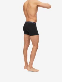 Men's Boxer Briefs Band 56 Pima Cotton Stretch Black -Derek Rose Shop mens boxer briefs band 56 pima cotton stretch black back close up