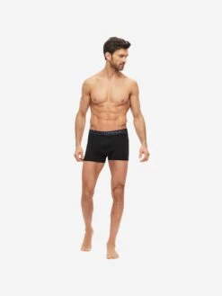 Men's Boxer Briefs Band 56 Pima Cotton Stretch Black -Derek Rose Shop mens boxer briefs band 56 pima cotton stretch black front
